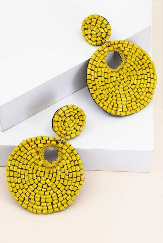 Beaded Circular Earrings, Two Colors - Jade Creek Boutique